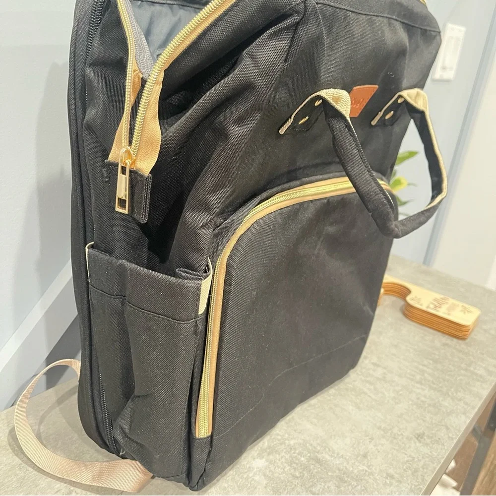 Black and Tan Diaper Bag